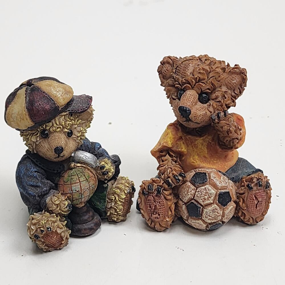 VTG Boyds Bears & Friends Bearstone Collection Sitting Resin Figurine Teddies 2"